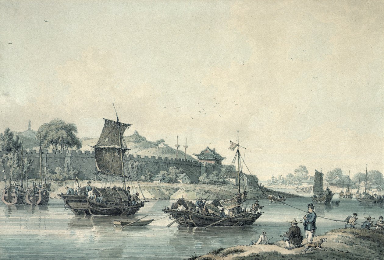 Op een van de rivieren van China door William Alexander