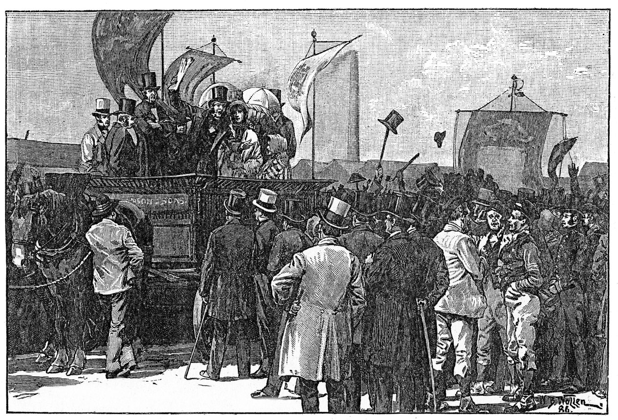 De Chartistische Demonstratie op Kennington Common, 10 april 1848, 1886 door William Barnes Wollen