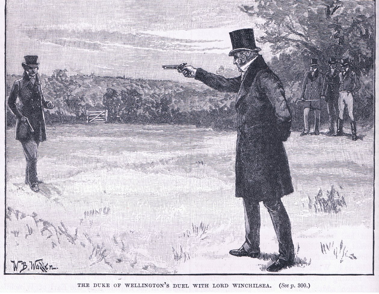 Het duel van de hertog van Wellington met Lord Winchilsea 1829 door William Barnes Wollen