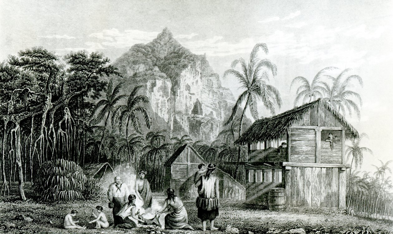 Interieur van Pitcairn Island, 1831 door William Beechey