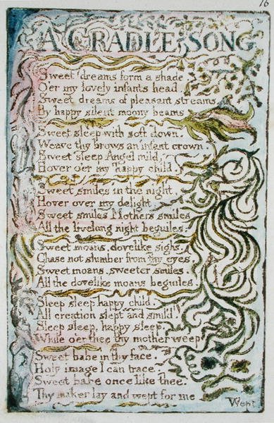 Een wiegelied, pl. 1 illustratie uit Songs of Innocence and of Experience (Bentley Copy L) pl.16 (Bentley 16) door William Blake
