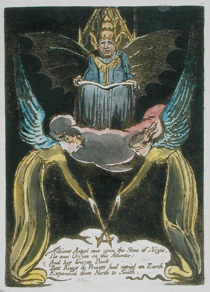 Albions Angel rose..., plaat 12 uit Europe. A Prophecy, 1794 door William Blake