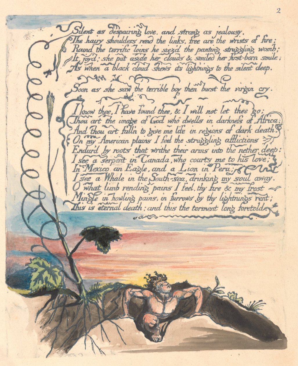 Amerika. Een Profetie, Plaat 4 door William Blake