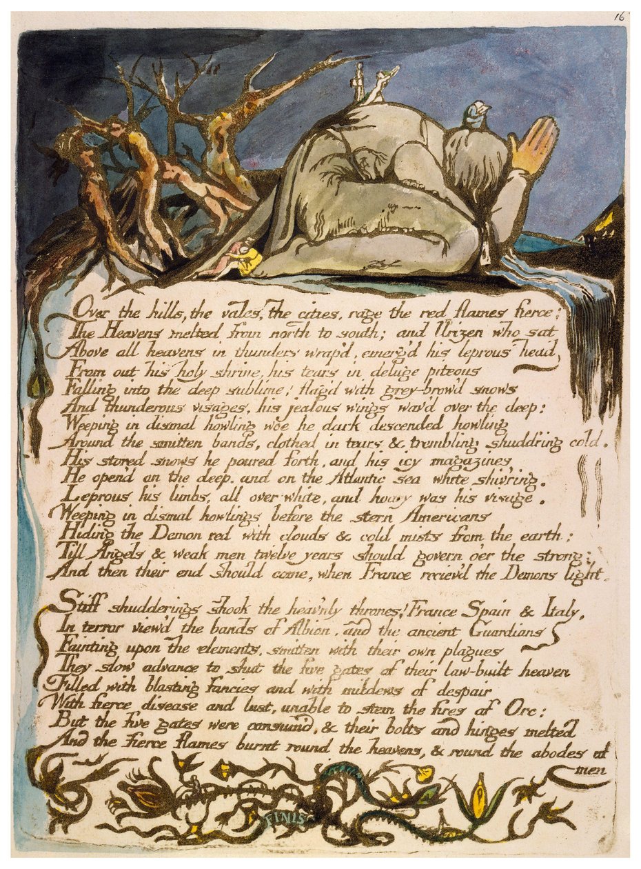 America a Prophecy kopie een plaat 18 door William Blake