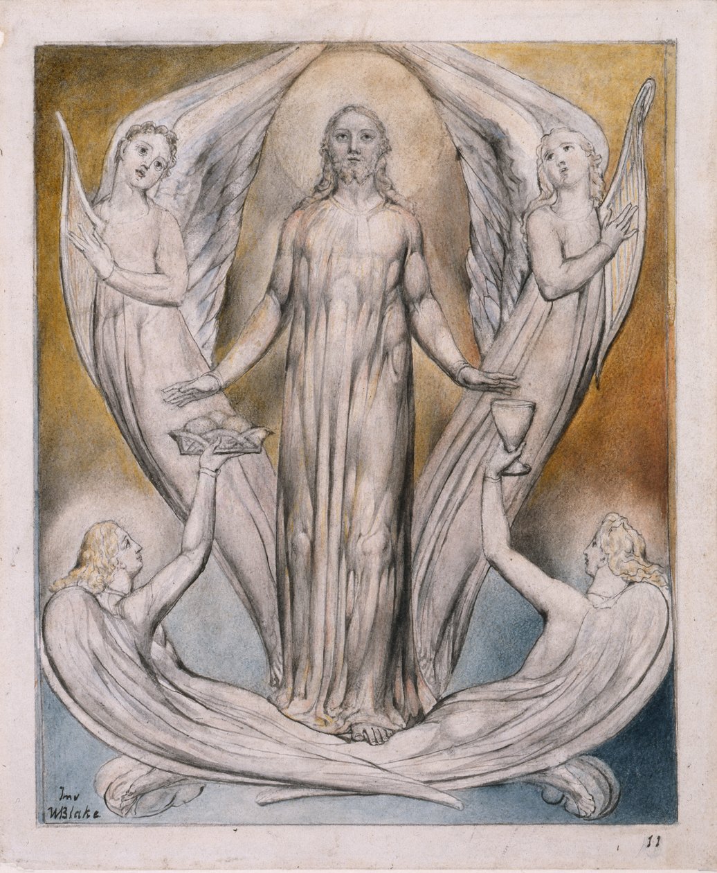 Engelen die Christus dienen, illustratie uit 