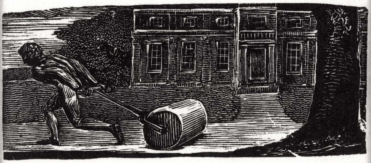 Colinet verzorgt het gazon, illustratie uit Dr. Thornton