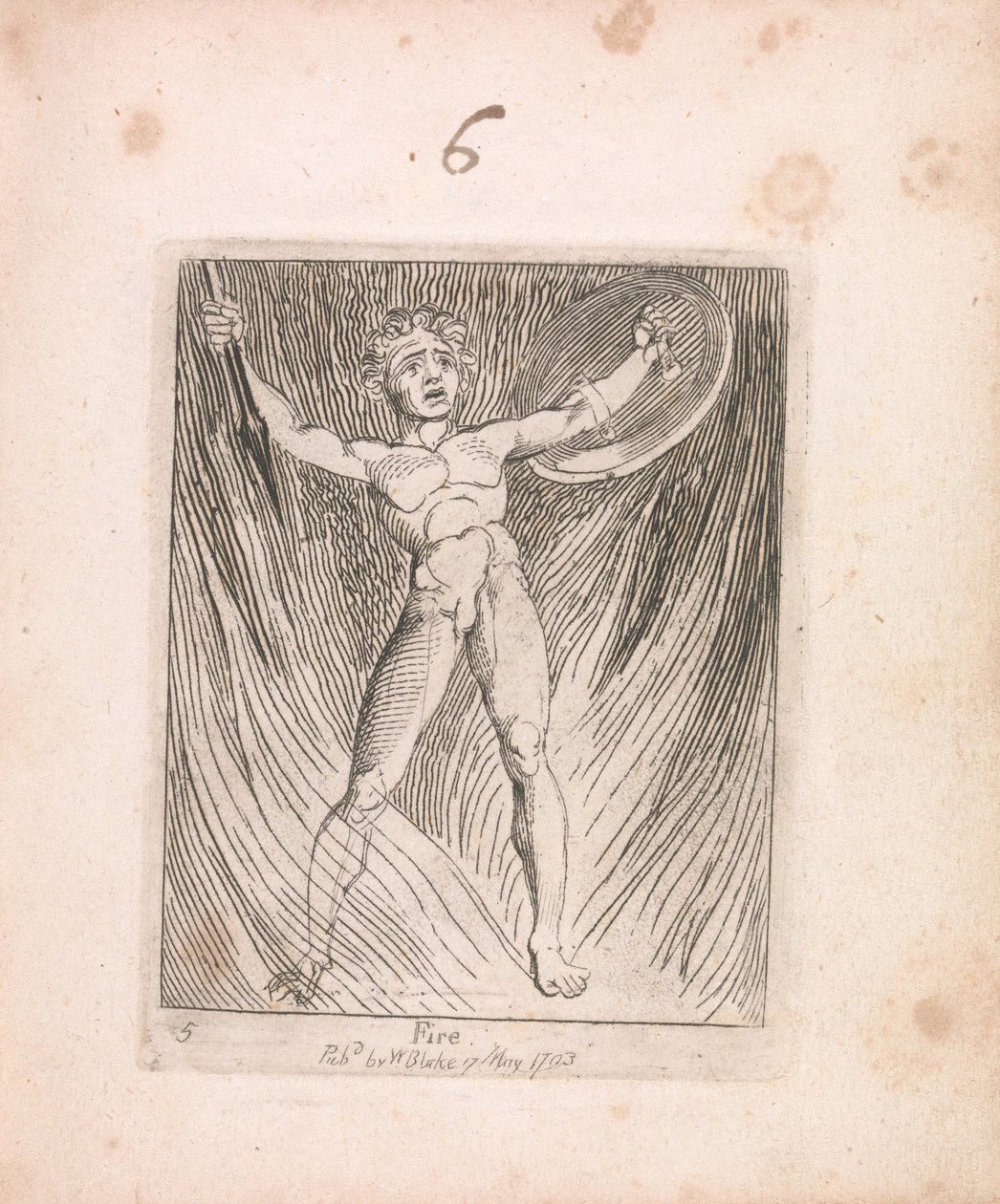 Voor Kinderen. De Poorten van het Paradijs, Plaat 7, Vuur door William Blake