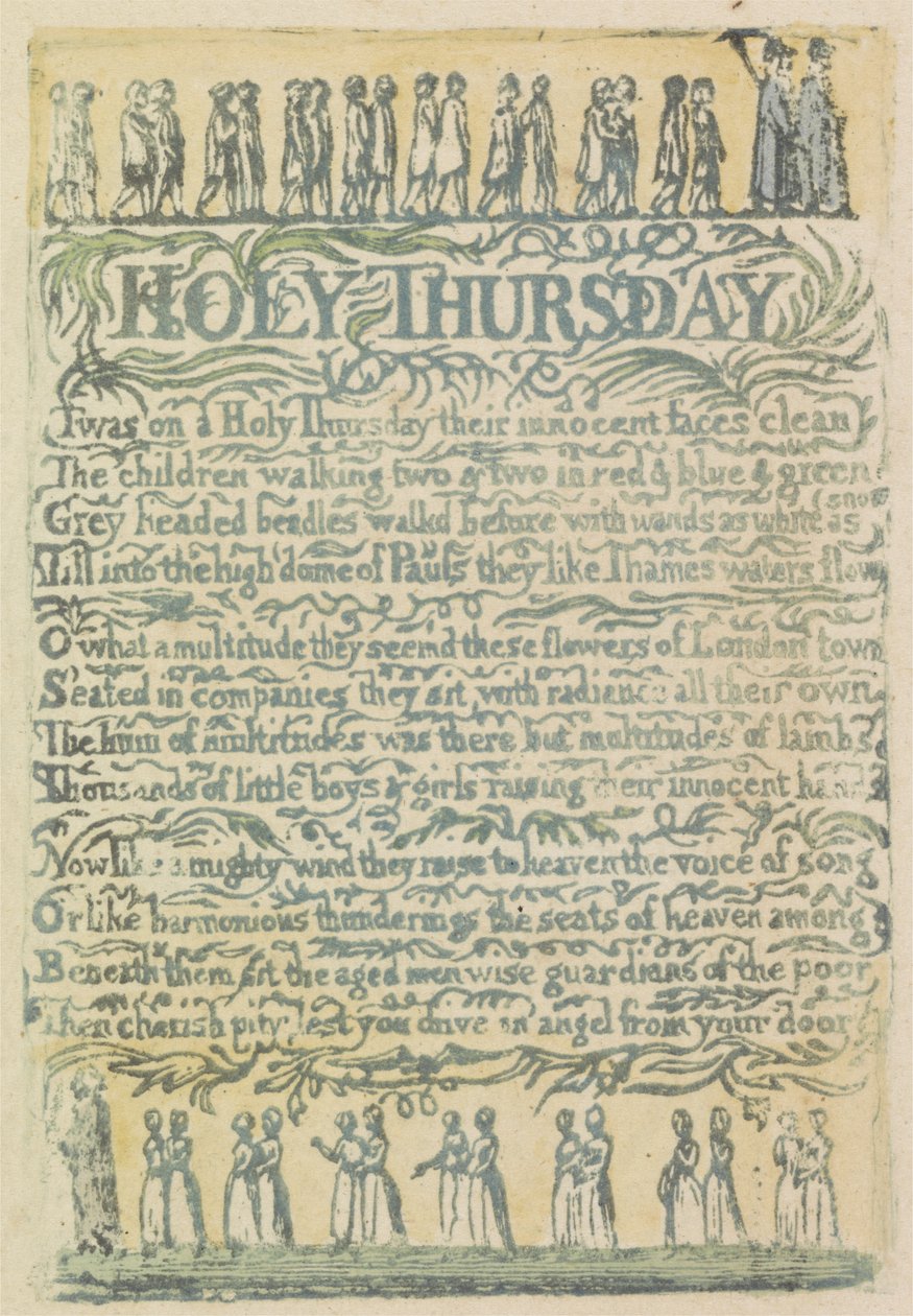 Heilige donderdag, plaat 24 uit Songs of Innocence door William Blake