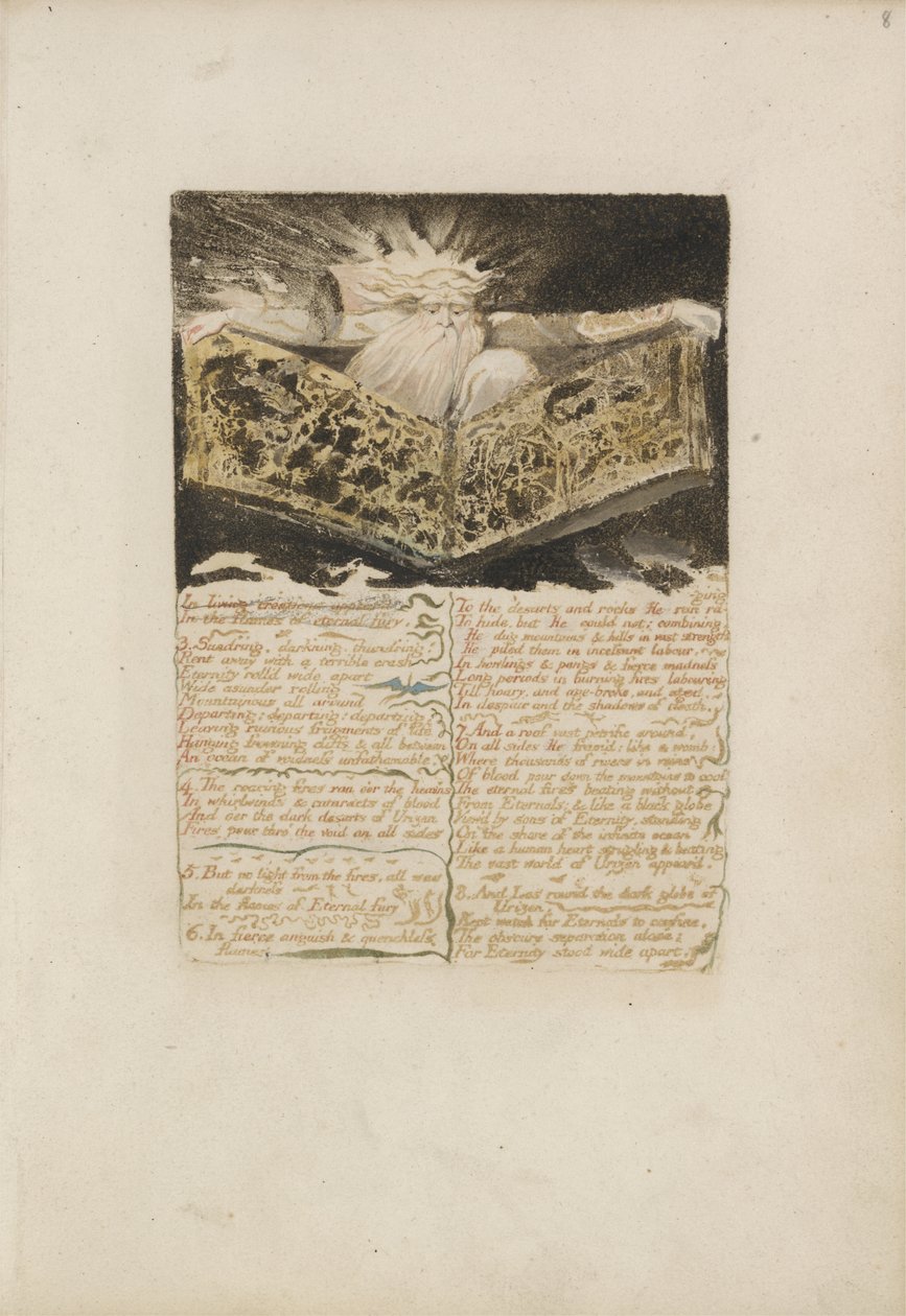 In levende creaties verscheen..., plaat 8 uit Het Eerste Boek van Urizen, 1794 door William Blake