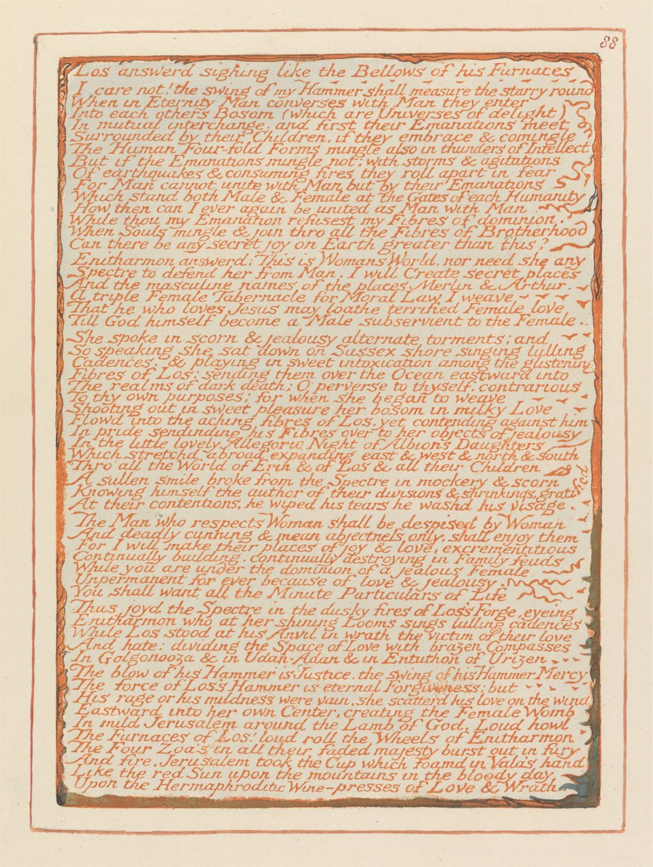 Jeruzalem, Plaat 88 door William Blake