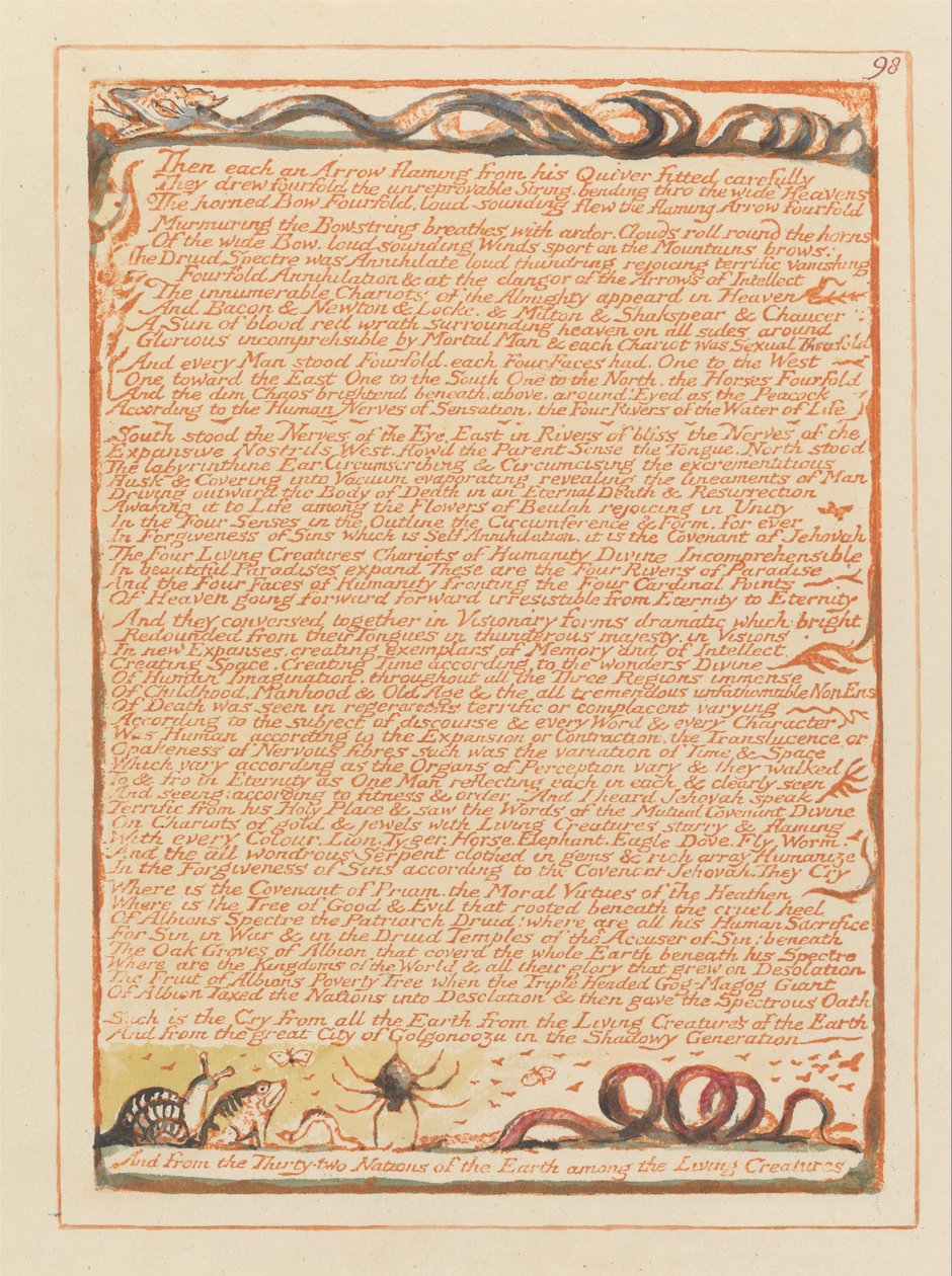 Jeruzalem, Plaat 98 door William Blake