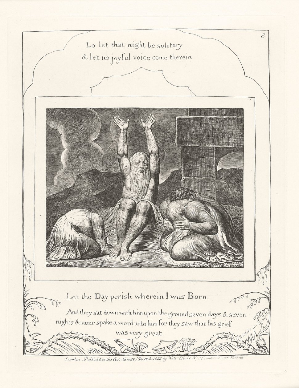 Laat de dag vergaan waarop ik geboren ben, 1825 door William Blake