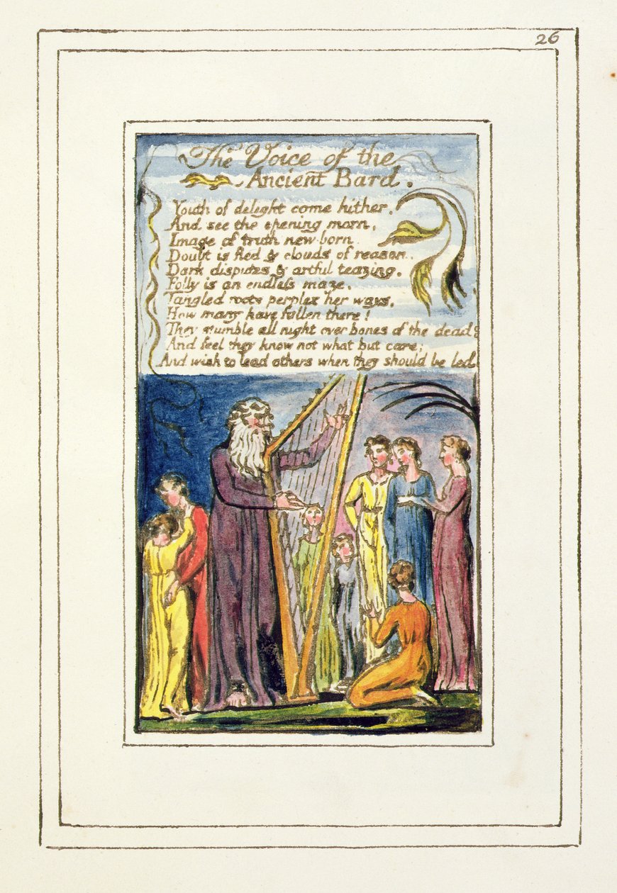 De Stem van de Oude Bard: plaat 26 uit Songs of Innocence and of Experience (kopie R) c.1802-08 door William Blake