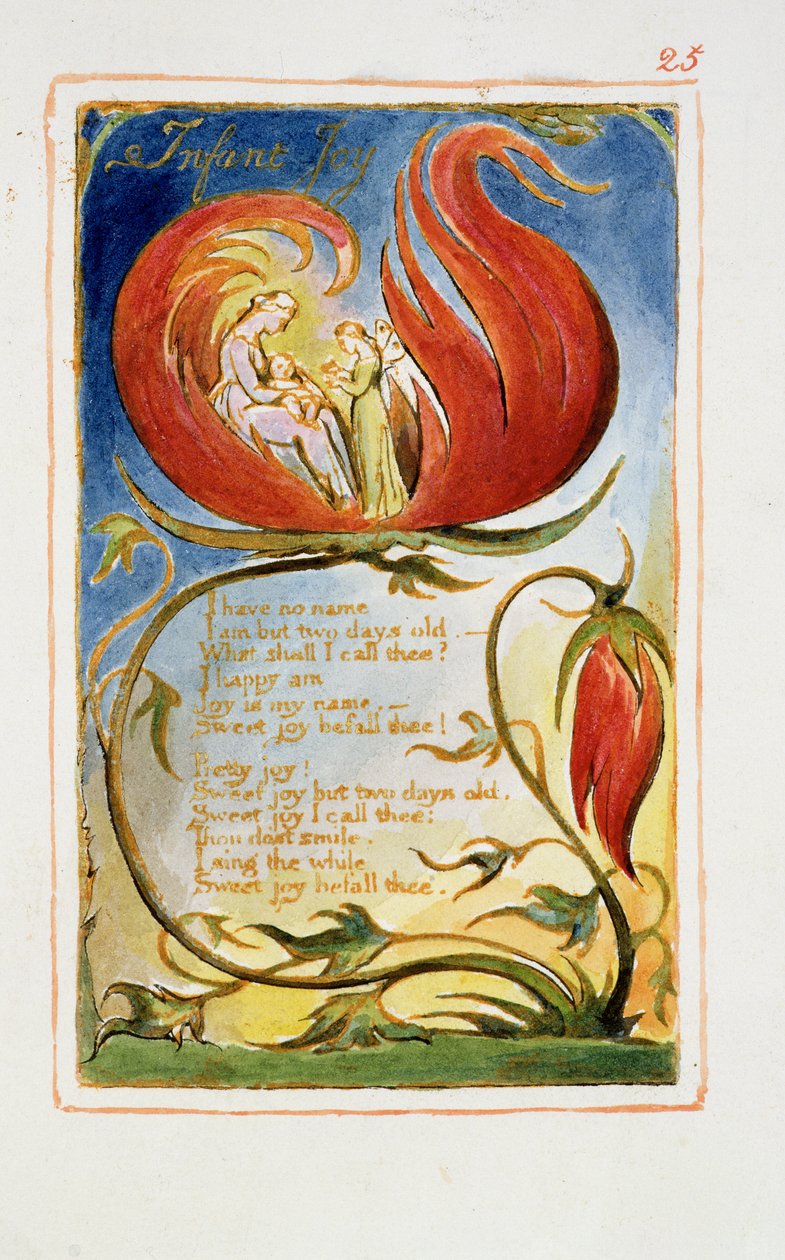 Infant Joy: plaat 25 uit Songs of Innocence and of Experience (kopie AA) c.1815-26 door William Blake