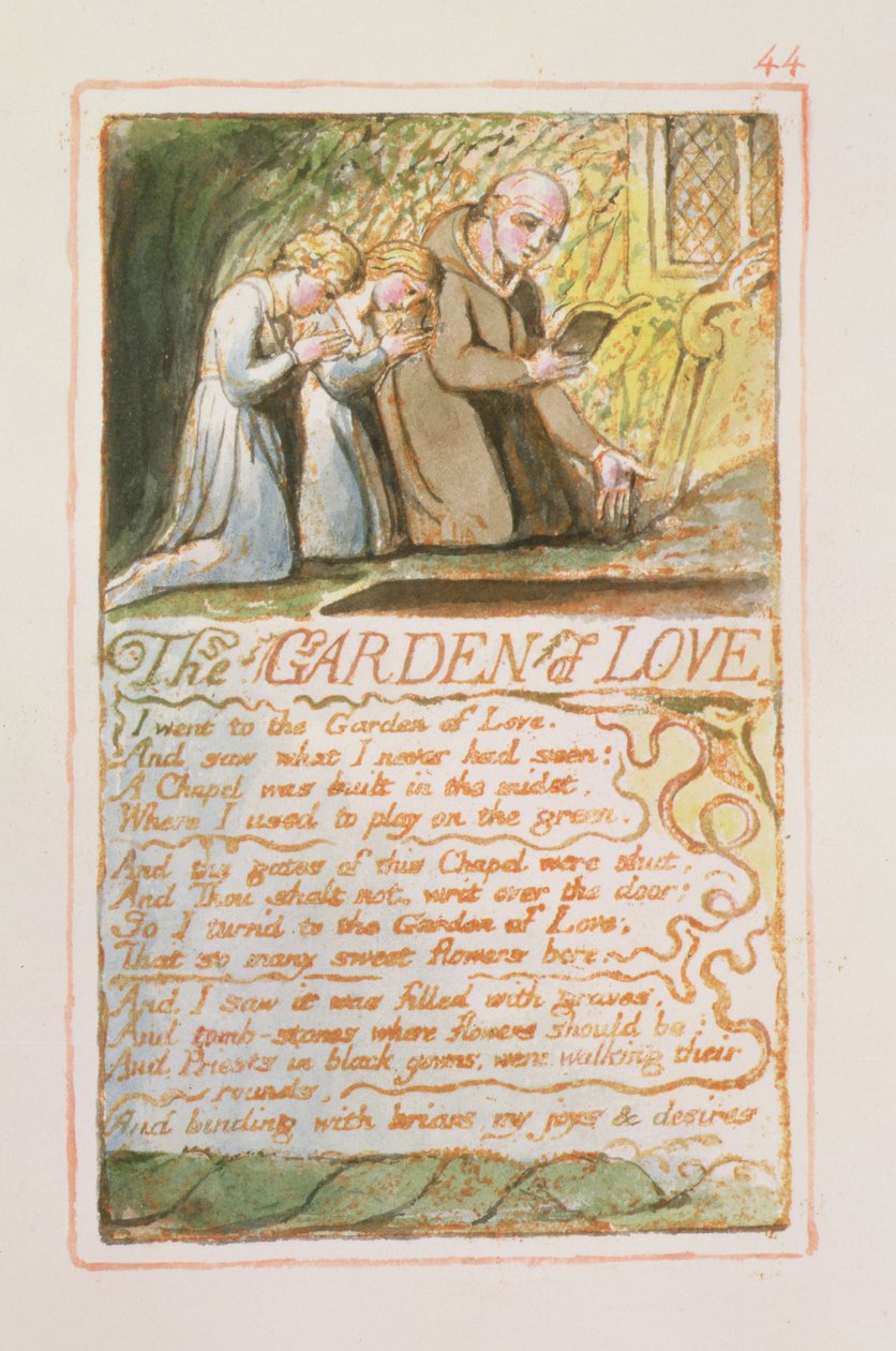 De Tuin van de Liefde: plaat 44 uit Songs of Innocence and of Experience (kopie AA) c.1815-26 door William Blake