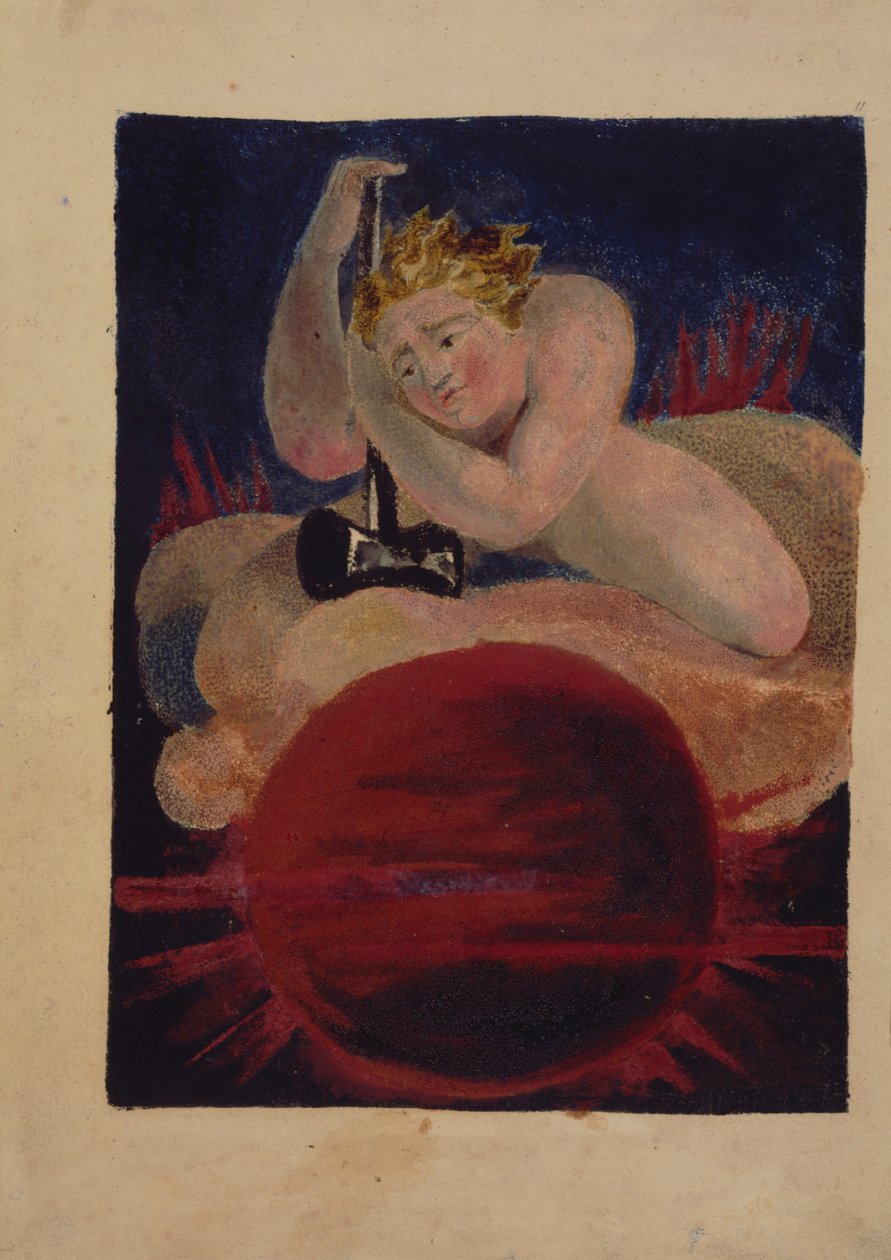 Plaat 8 uit The Song of Los, kopie B, in de collectie van de Library of Congress door William Blake