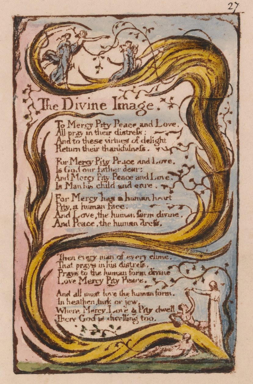 Liederen van onschuld en ervaring, plaat 27, het goddelijke beeld (Bentley 18) door William Blake