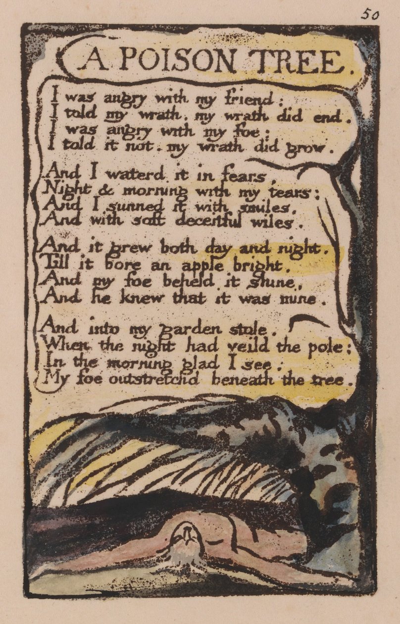 Liederen van Onschuld en Ervaring, Plaat 50, Een Gifboom (Bentley 49) door William Blake