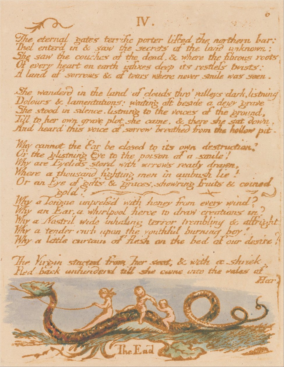 Het boek van Thel, Plaat 8 door William Blake