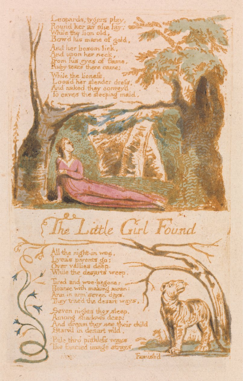 Het gevonden meisje, plaat 6 uit Songs of Innocence, 1789 door William Blake