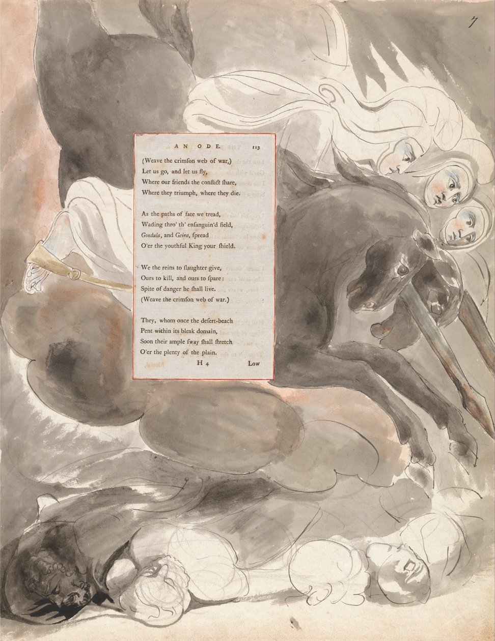 De Gedichten van Thomas Gray, Ontwerp 73, De Fatale Zusters door William Blake