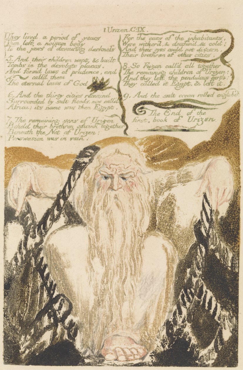 Ze hebben een periode van jaren geleefd, plaat 25 uit Het Eerste Boek van Urizen, 1794 door William Blake