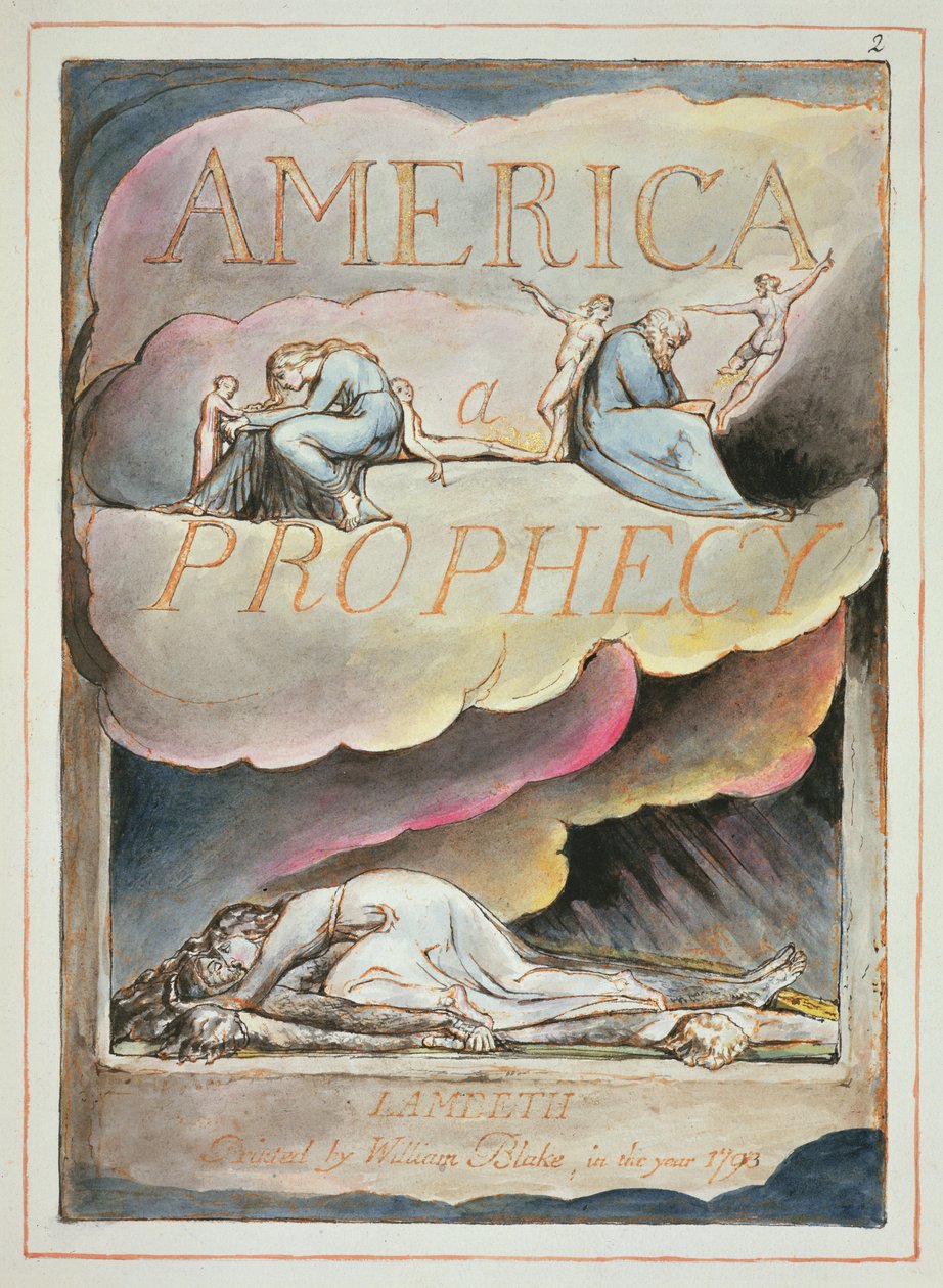 Titelpagina van Amerika, een Profetie door William Blake