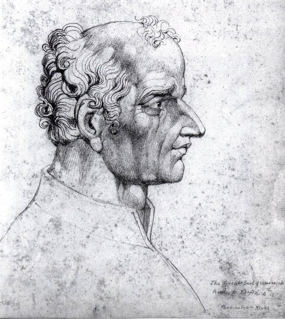 Visionaire Hoofd van De Grote Graaf van Warwick Richard Neville door William Blake