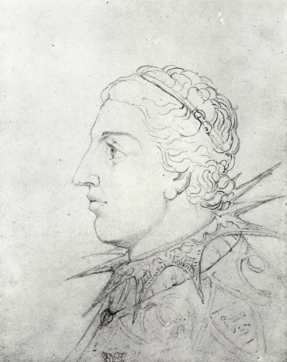 William Blake, Visionair hoofd van Edward VI met een puntige kraag door William Blake