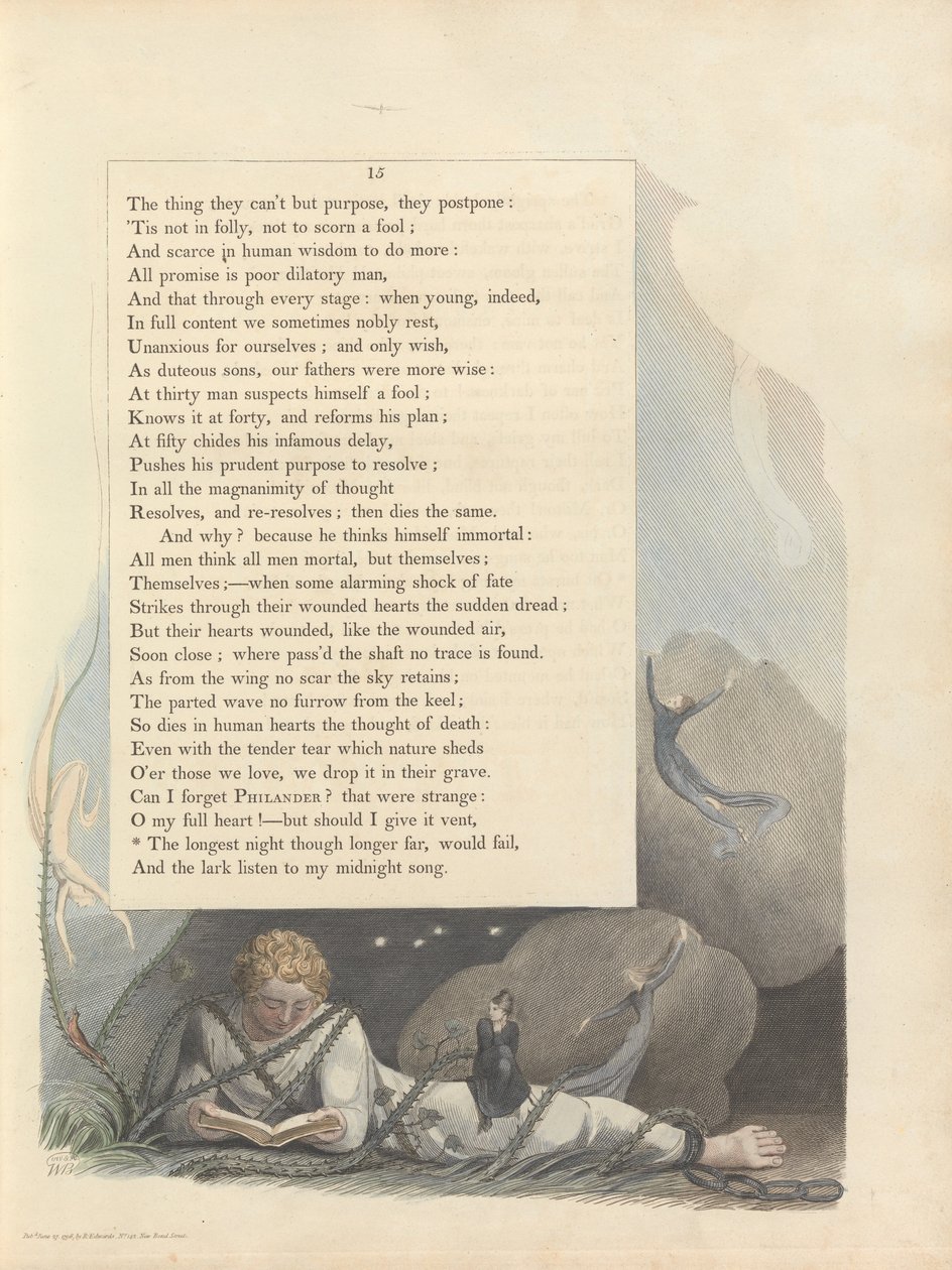 Youngs Night Thoughts, Pagina 15 door William Blake