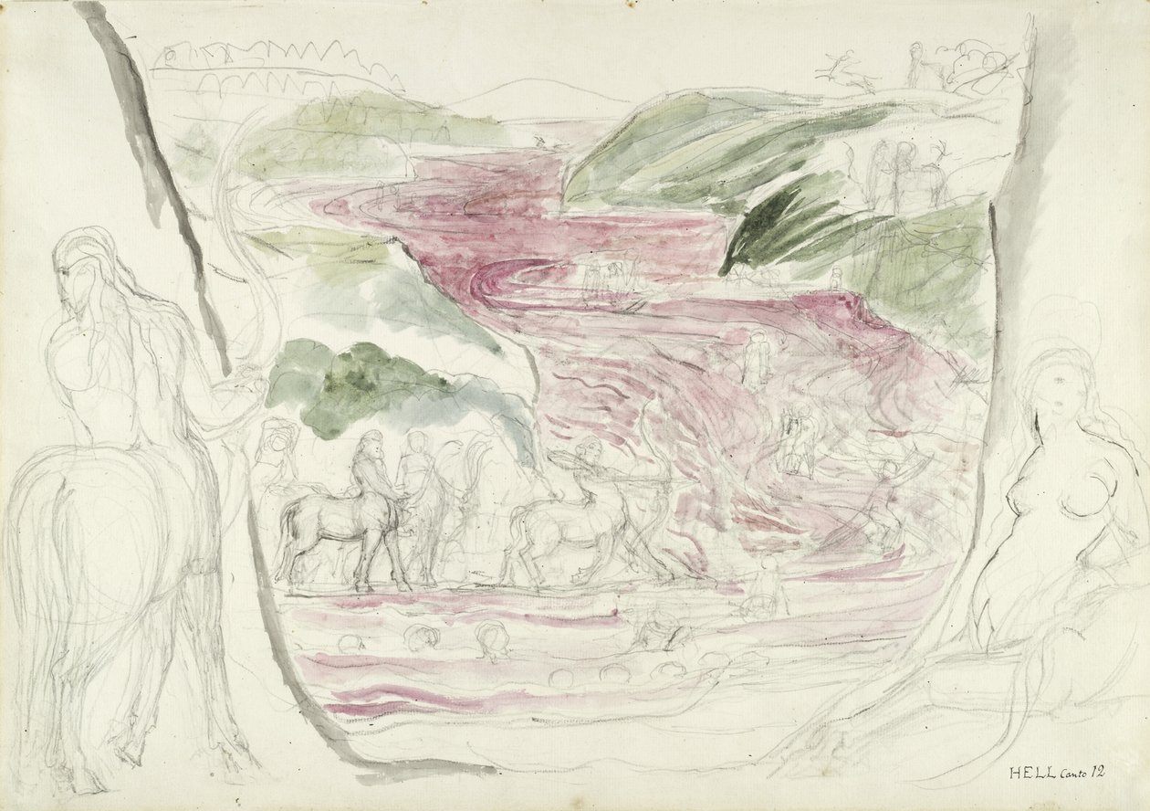 illustratie bij de Goddelijke Komedie van Dante Alighieri, 1824-27 door William Blake