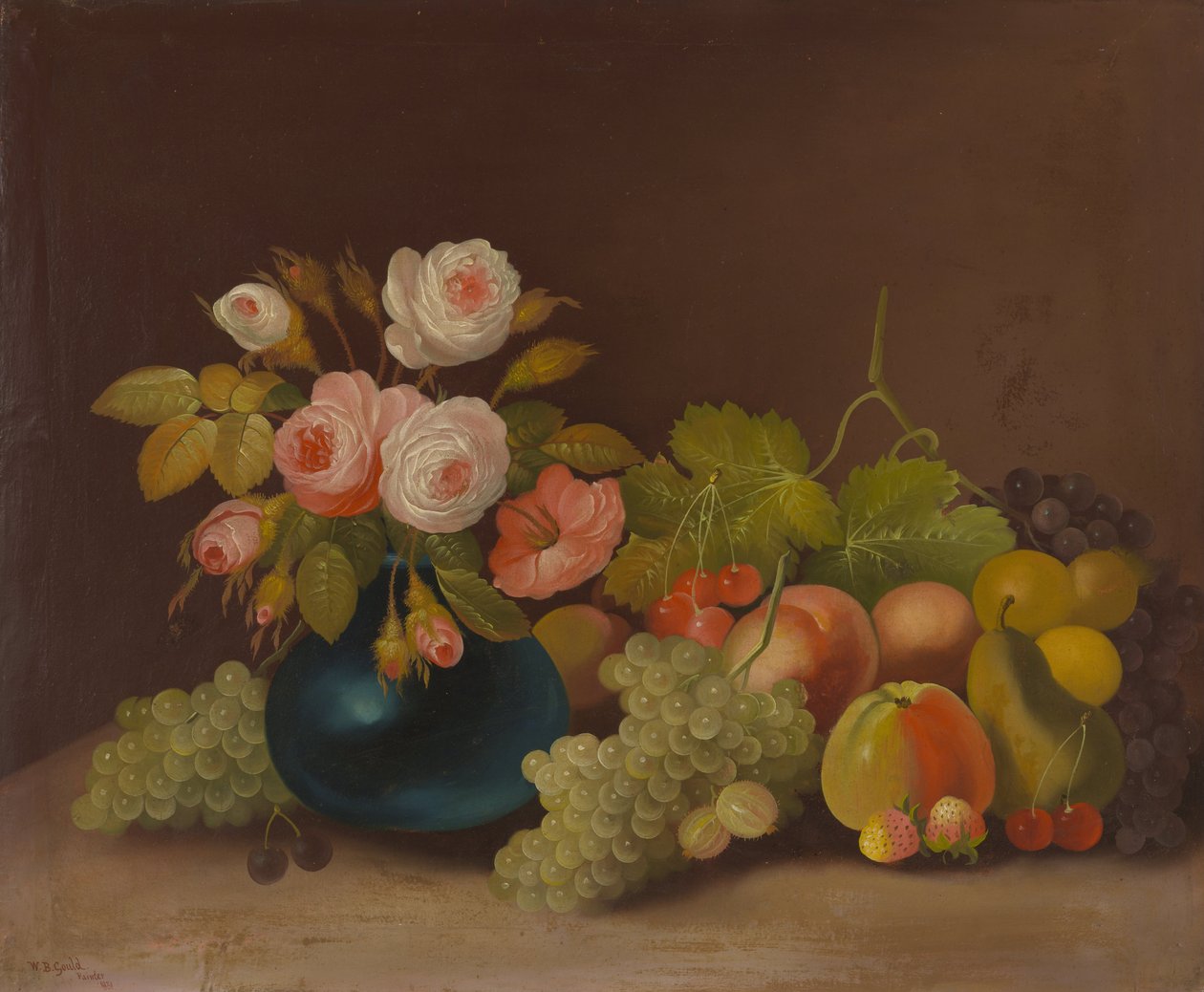 Koolrozen en fruit door William Buelow Gould