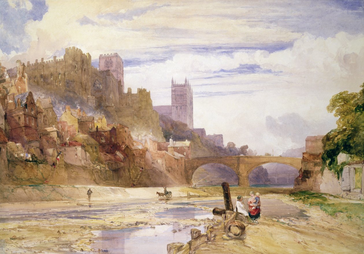 Durham vanaf de Rivier door William Callow