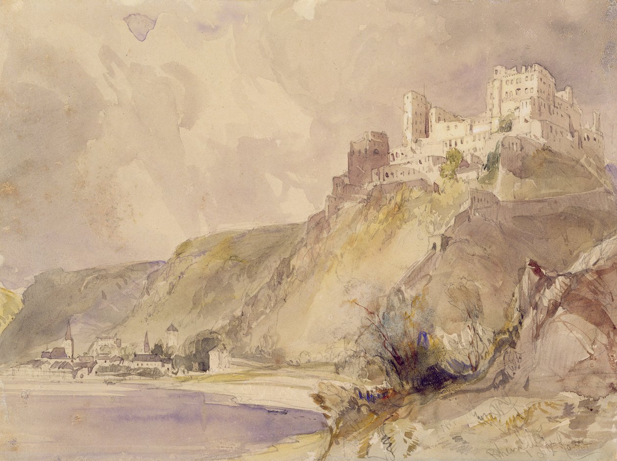 Rheinfels en St. Goar door William Callow