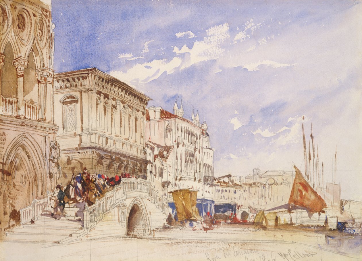 Riva degli Schiavoni, Venetië, 1846 door William Callow
