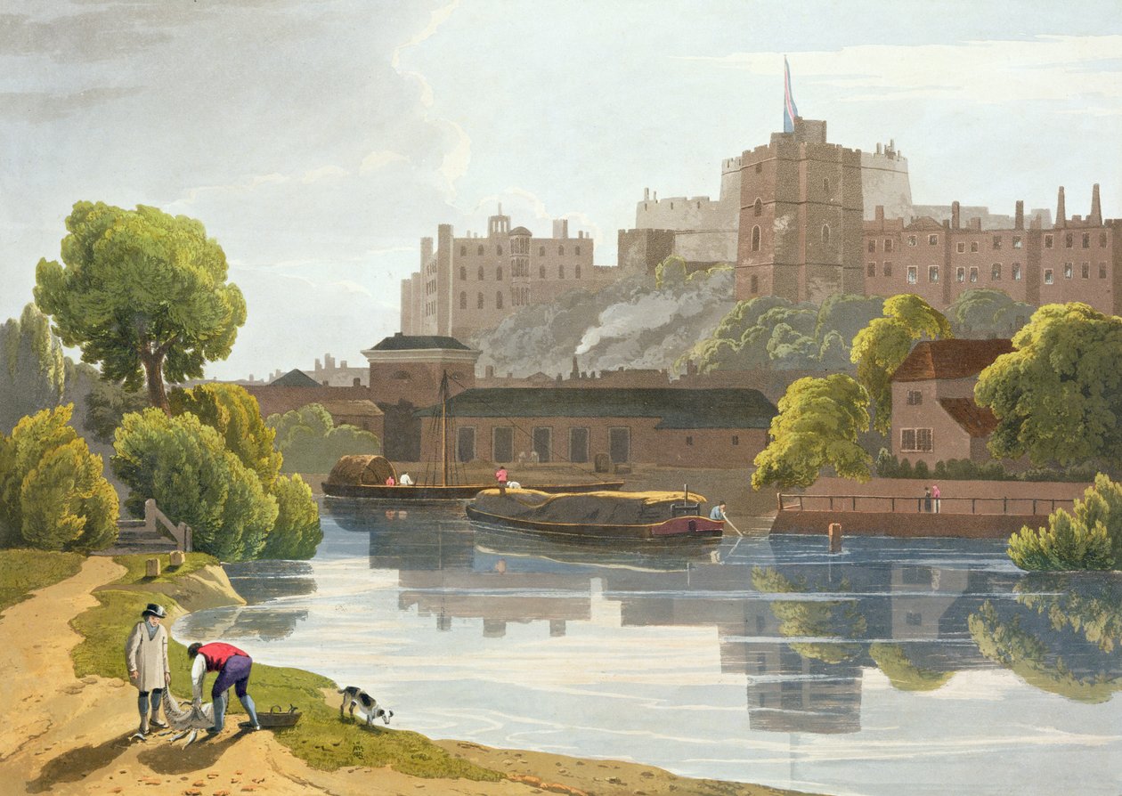 Windsor Castle, uit een compilatie van uitzichten van Windsor, Eton en Virginia Water, ca. 1827-30 door William Daniell