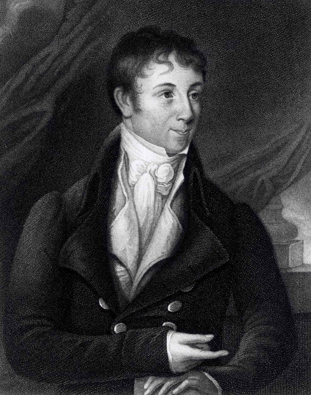 Charles Brockden Brown (1771-1810) gegraveerd door John B. Forrest (1814-70) naar een miniatuur, 1805 door William Dunlap