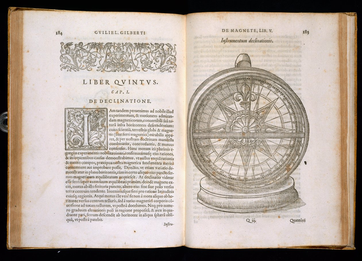 Experimenteren met de eigenschappen van magnetische metalen, uit Hoofdstuk 5 van De Magnete, Magneticisque Corporibus, et de Magno Magnete Tellure, gepubliceerd door Petrus Short, Londen, 1600 door William Gilbert