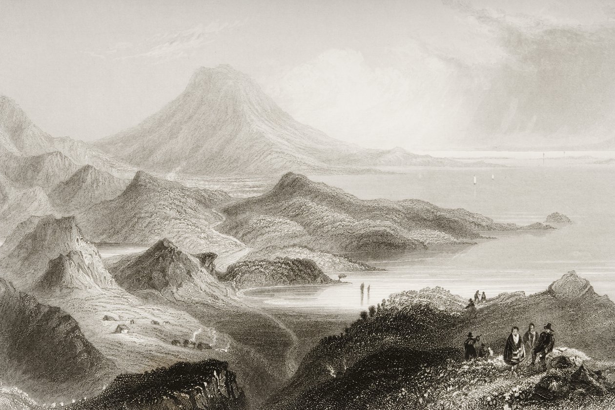 Lough Conn en Mount Nephin, County Mayo, Ierland, uit 