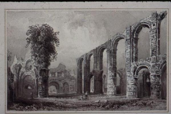 St. Botolphs Priory, Colchester, Essex door William Henry Bartlett