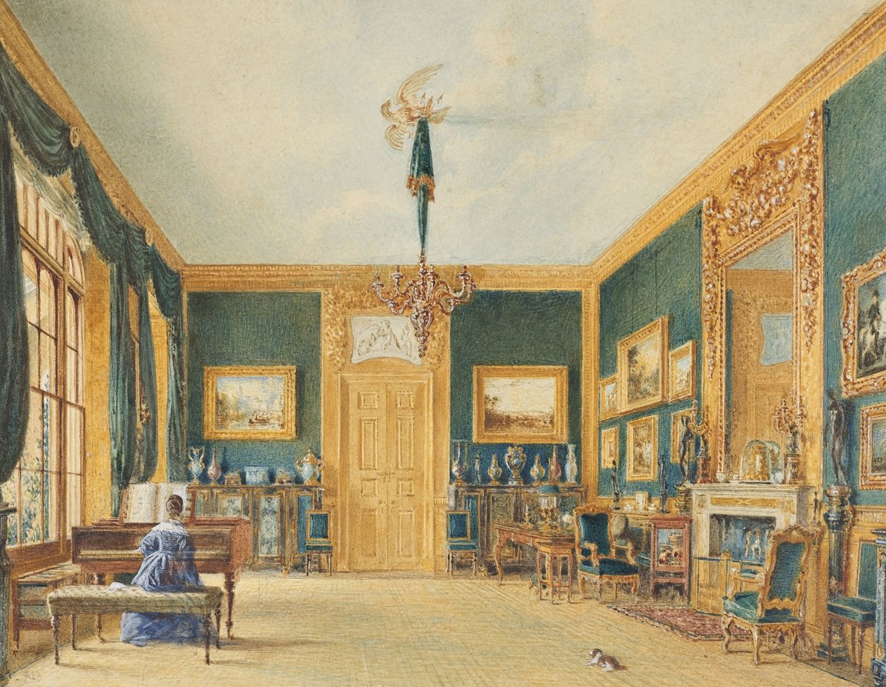 De groene tekenkamer van de graaf van Essex in Cassiobury door William Henry Hunt