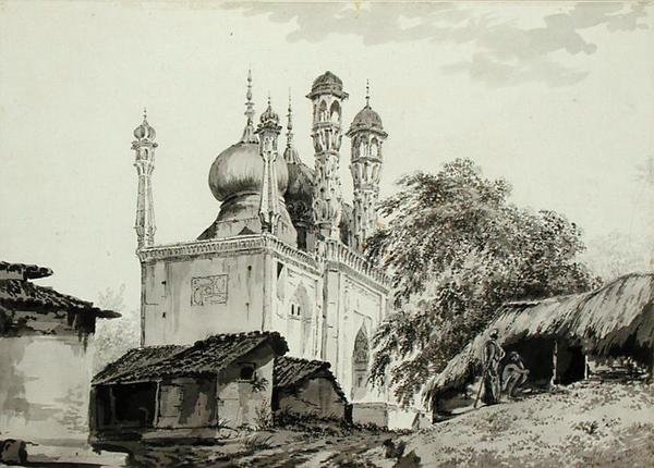 Een moskee in Gazipoor, ca. 1781 door William Hodges