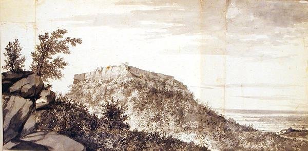 Uitzicht op het Fort van Bidjegur (Bijagarh) door William Hodges