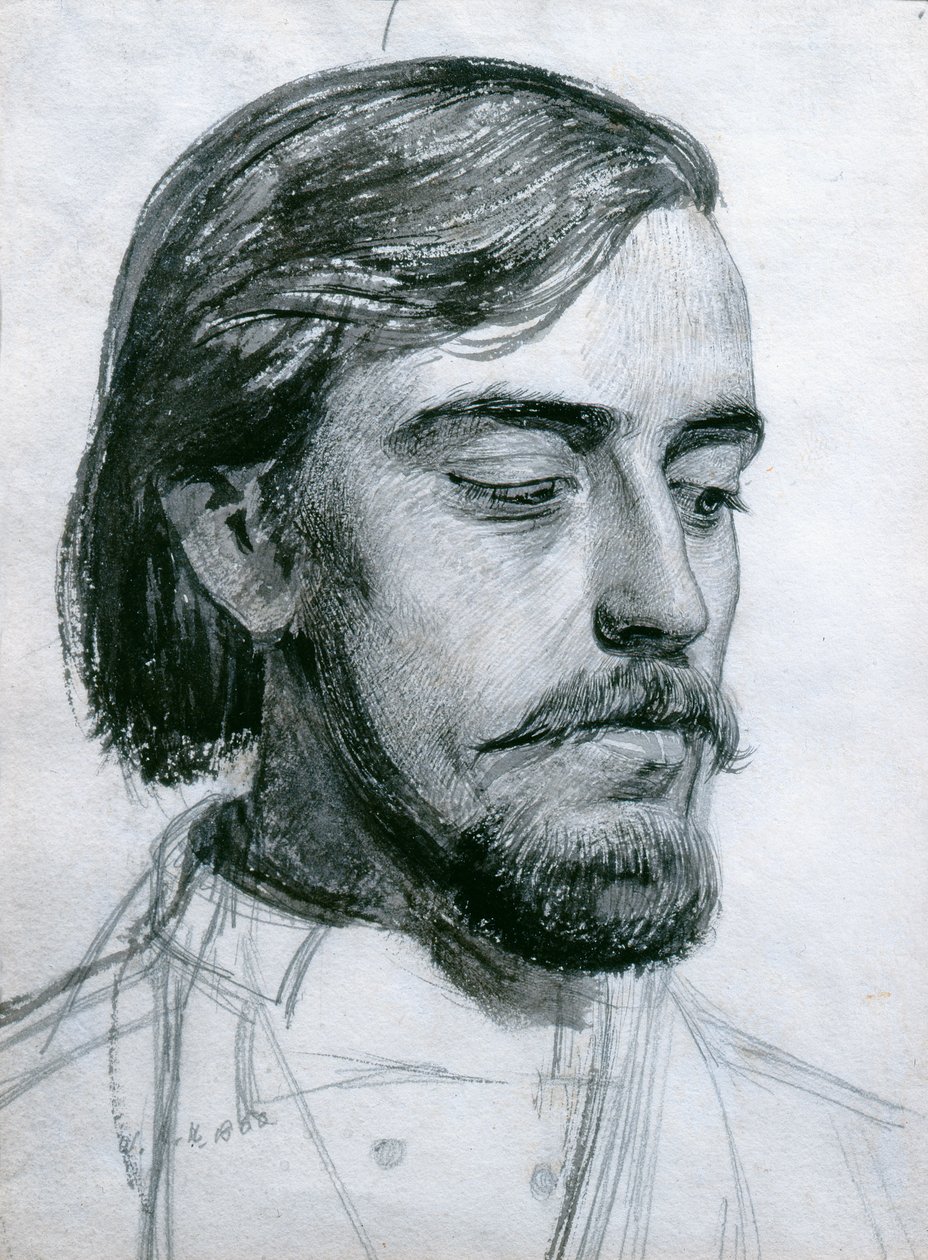 Studie voor het Hoofd van Valentine, 1880 door William Holman Hunt