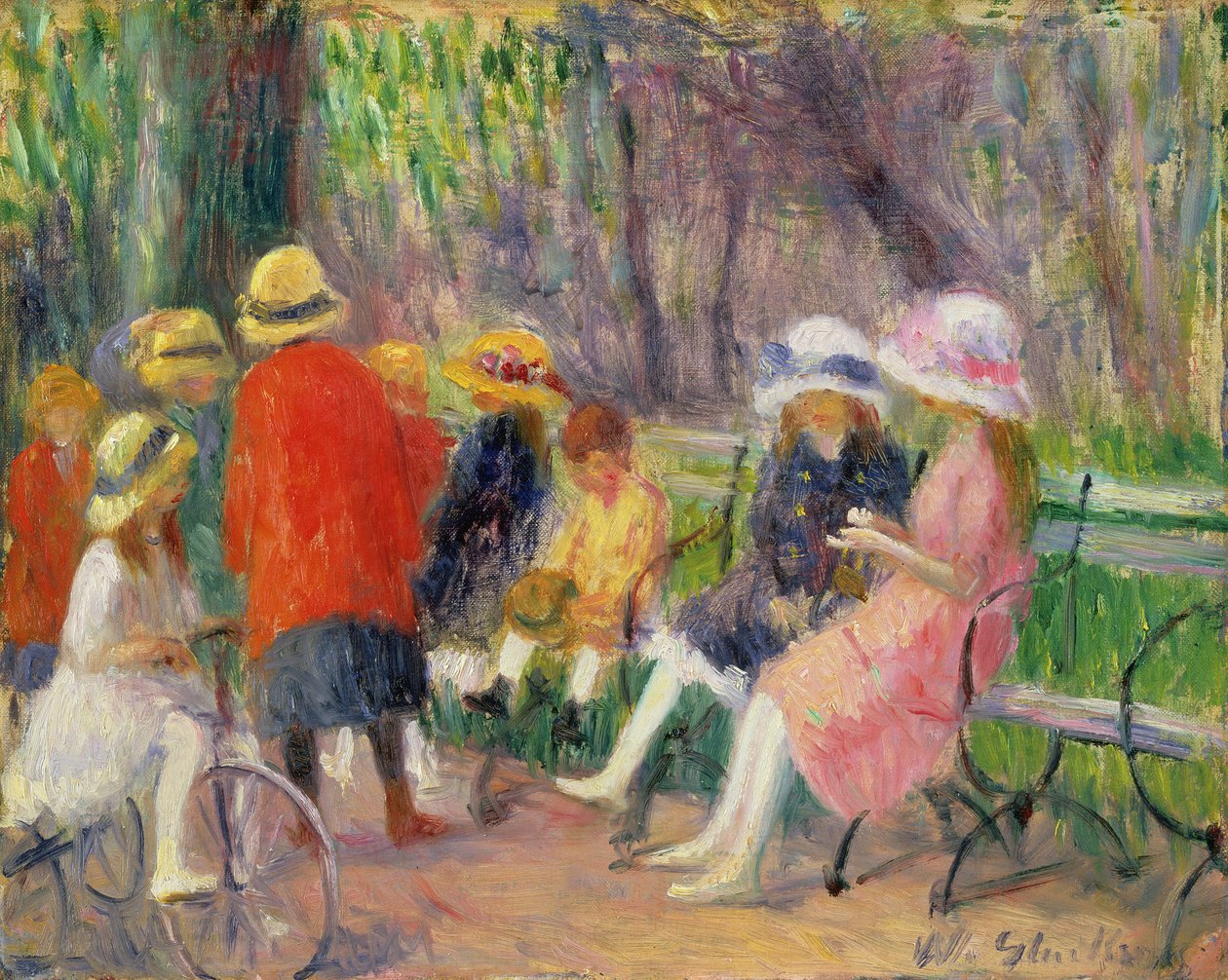 Kinderen in het park door William James Glackens