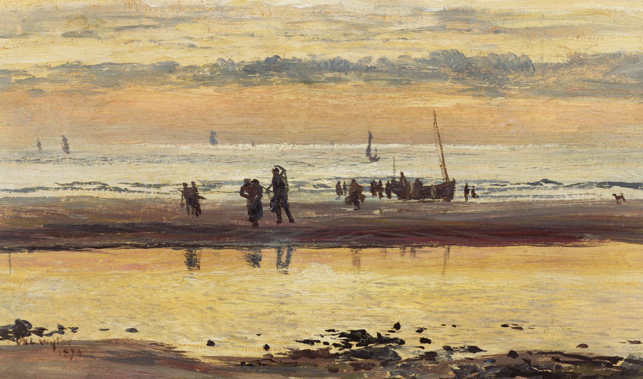 Tegen zonsondergang, Boulogne Sands door William Lionel Wyllie