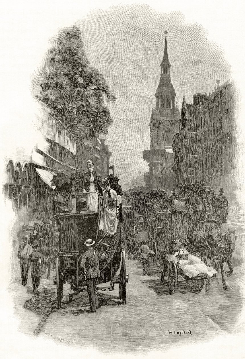 Cheapside en Bow Church Steeple, uit 
