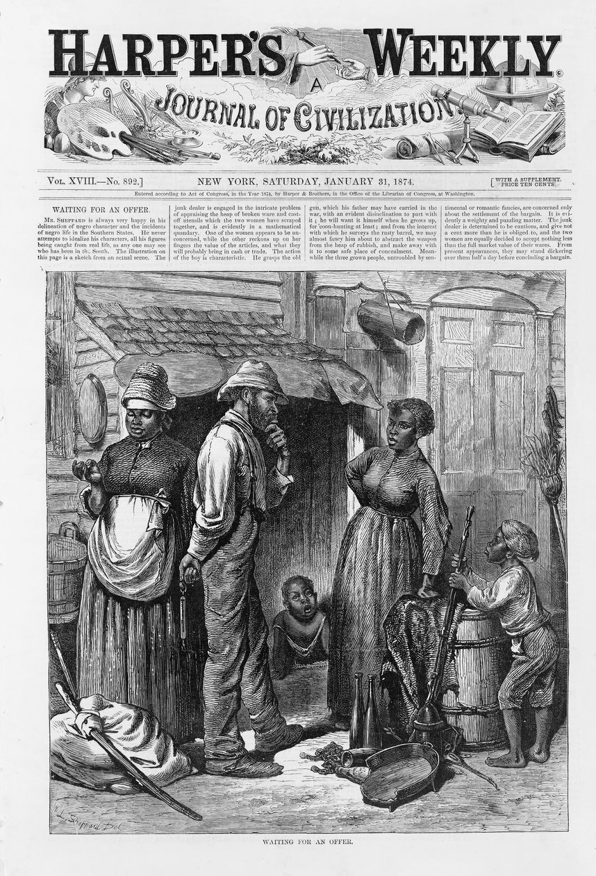 Wachten op een Aanbod, uitgegeven 1874 door William Ludlow Sheppard