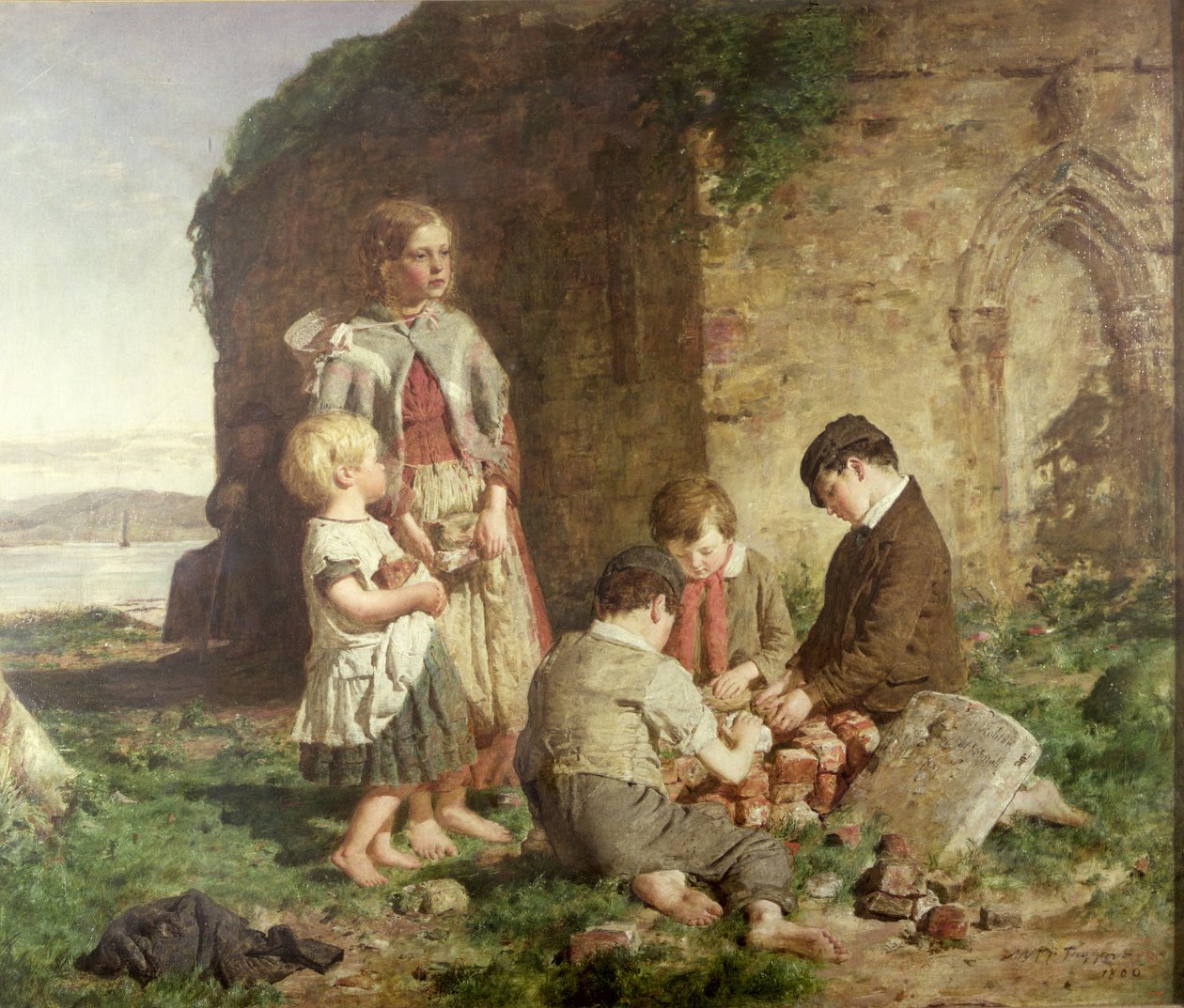 Het Verleden en Heden, 1860 door William McTaggart