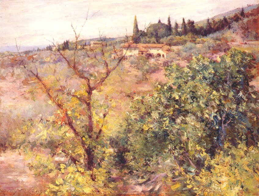Uitzicht op Fiesole door William Merritt Chase